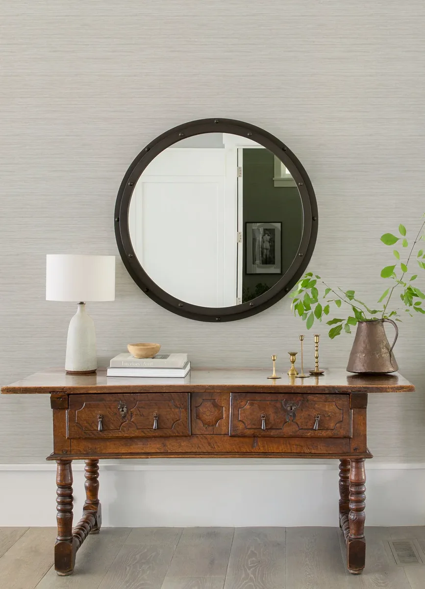 York Barnaby Texture wallpaper styled interior
