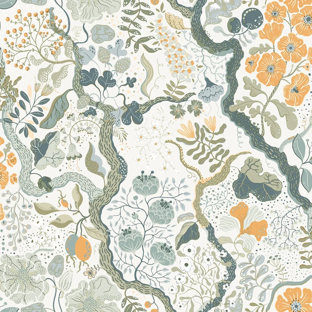 York Ann Floral Vines wallpaper pattern detail