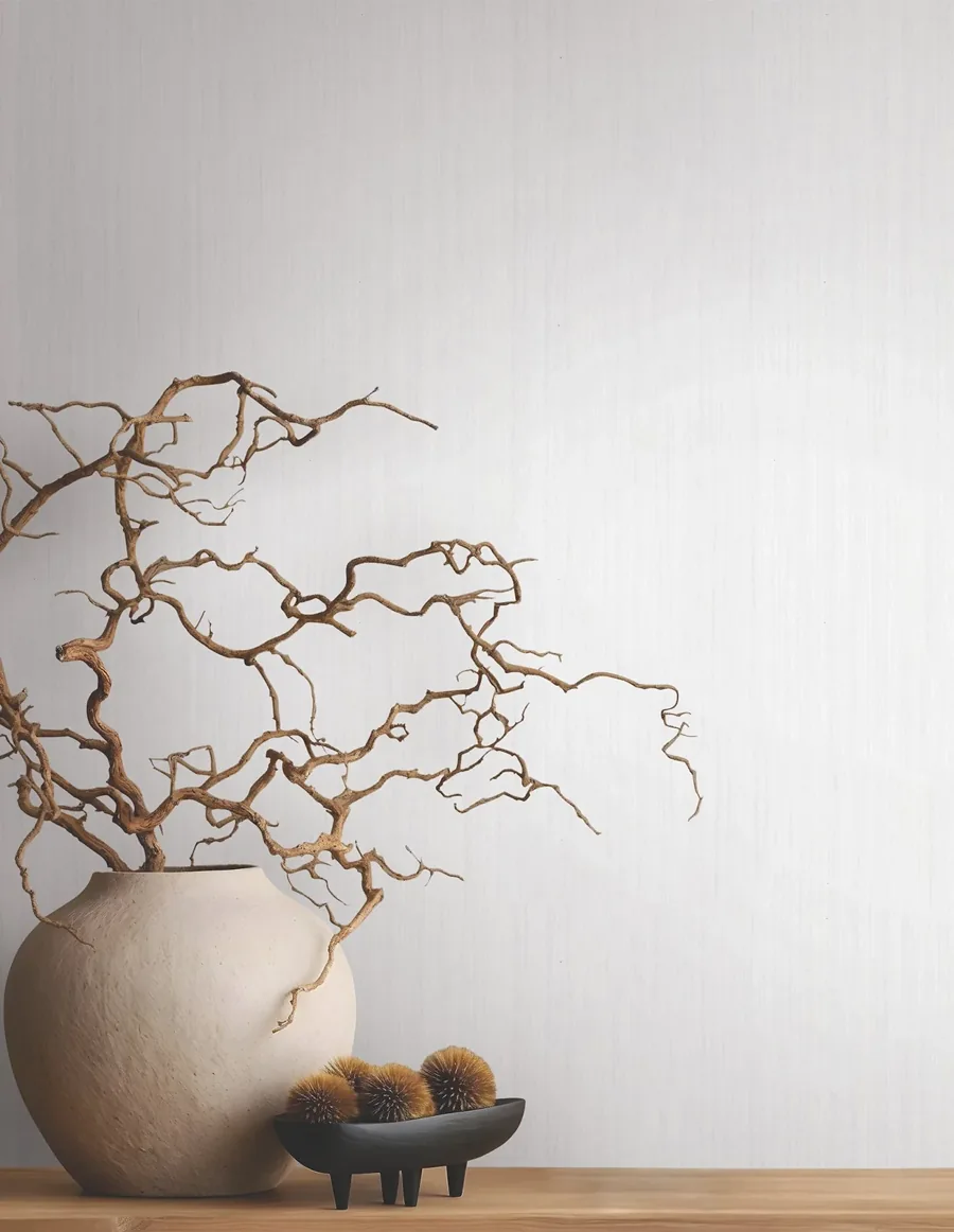 York Indra Striated wallpaper styled interior