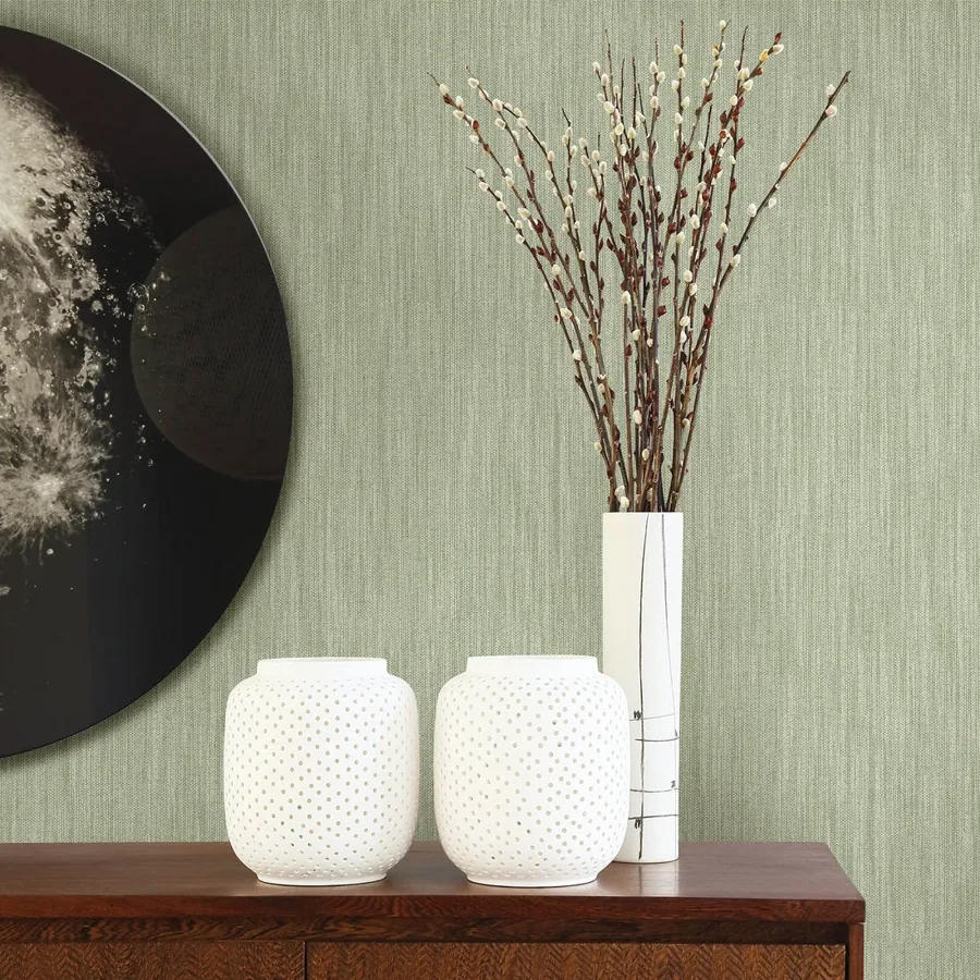 York Chiniile Linen Texture wallpaper styled interior