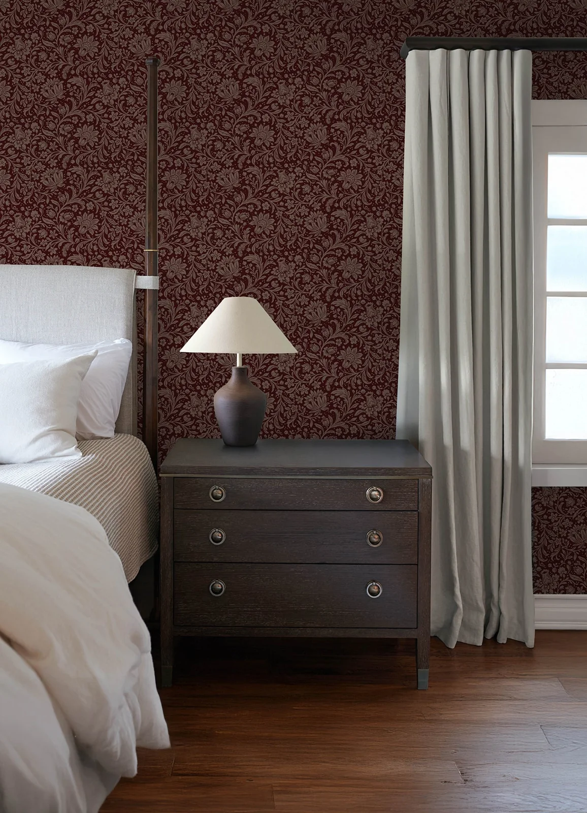 York Chris Loves Julia Hague Floral Trail wallpaper styled interior