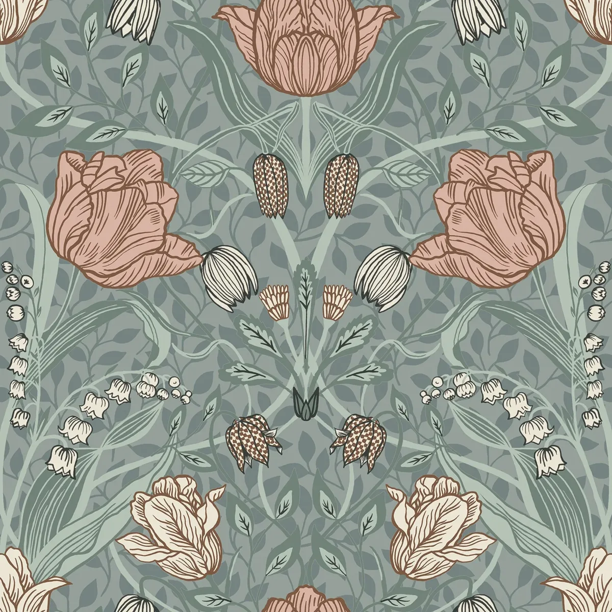 York Fillippa Tulip wallpaper pattern detail