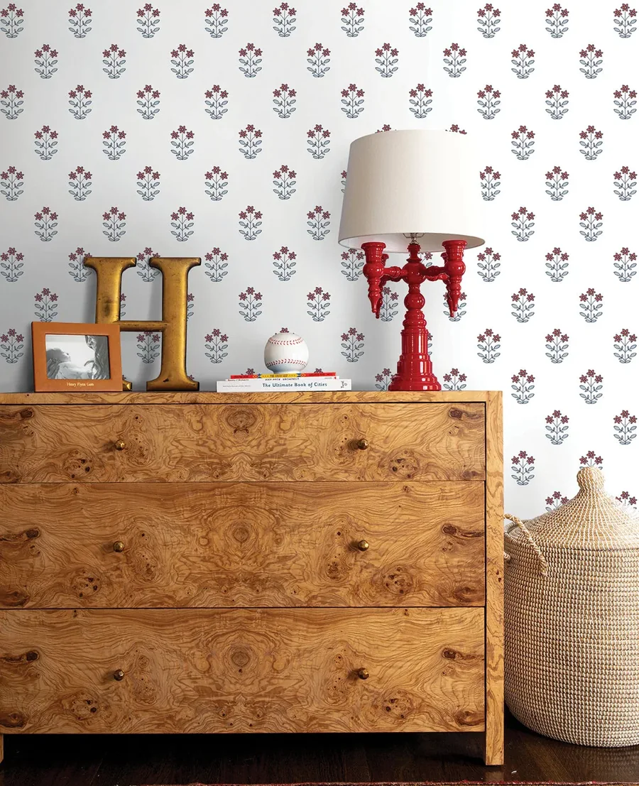 York Kit Floral wallpaper styled interior