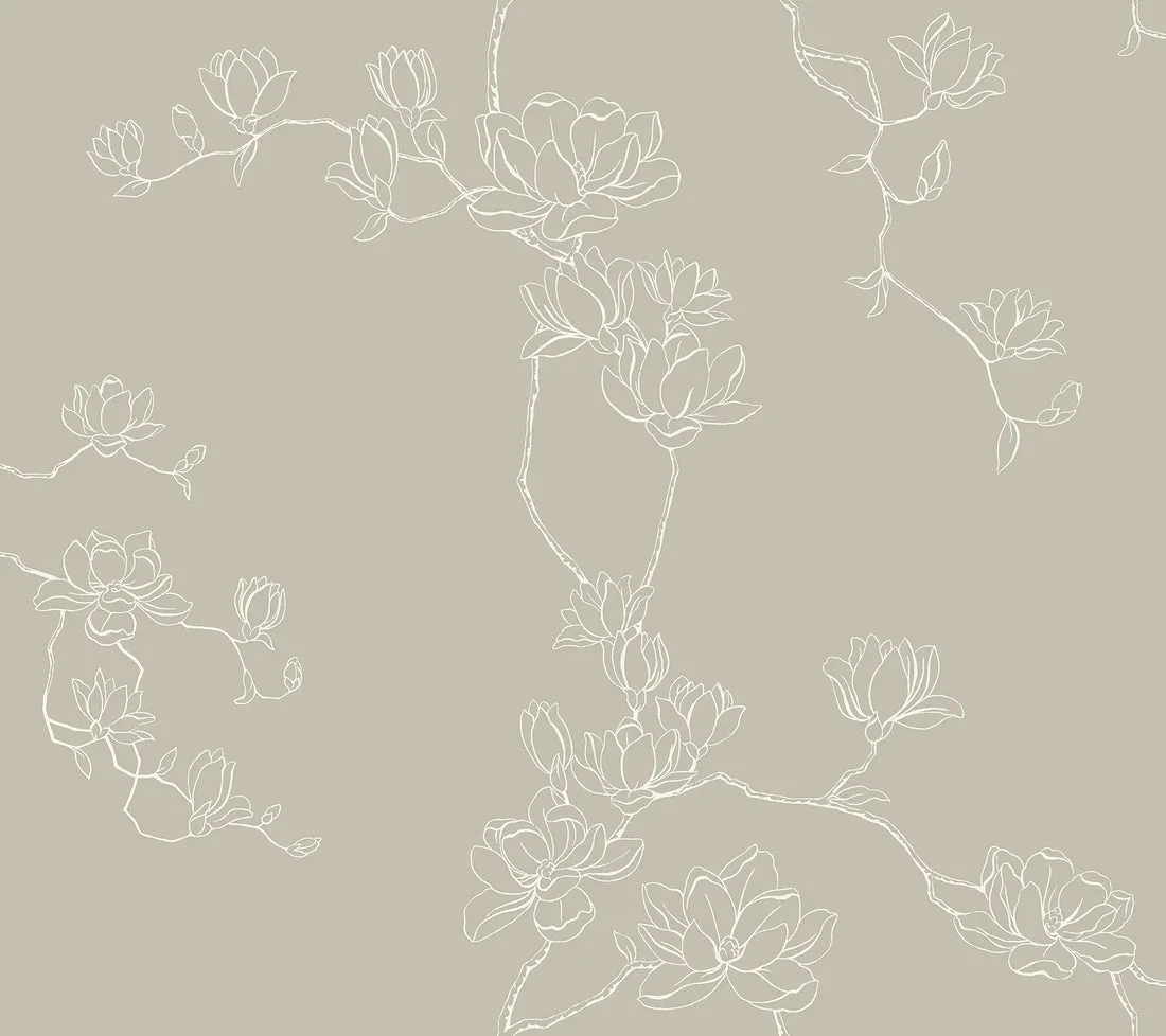 York Magnolia Home Magnolia Branches wallpaper pattern detail