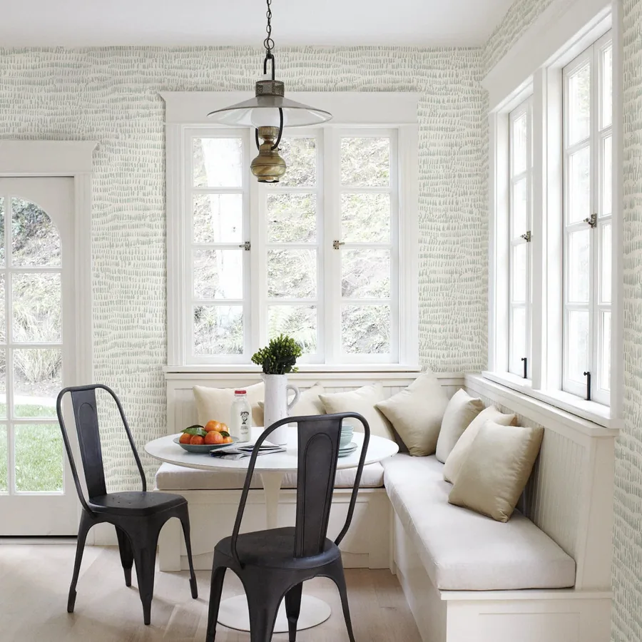 York Runes Brushstrokes wallpaper styled interior