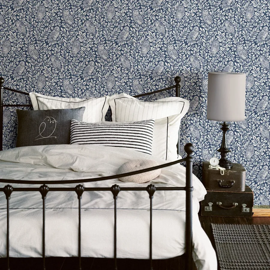 York Chesapeake Parliament Owl wallpaper styled interior