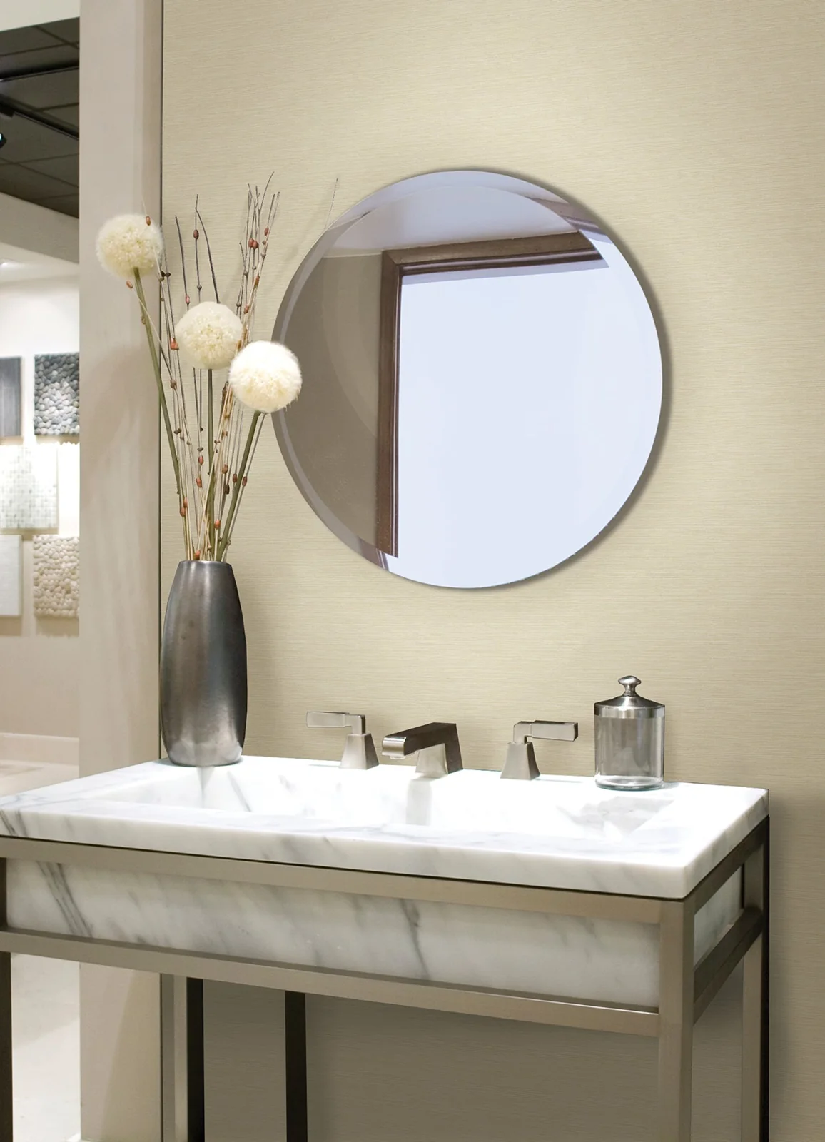 York Agave Faux Grasscloth wallpaper styled interior