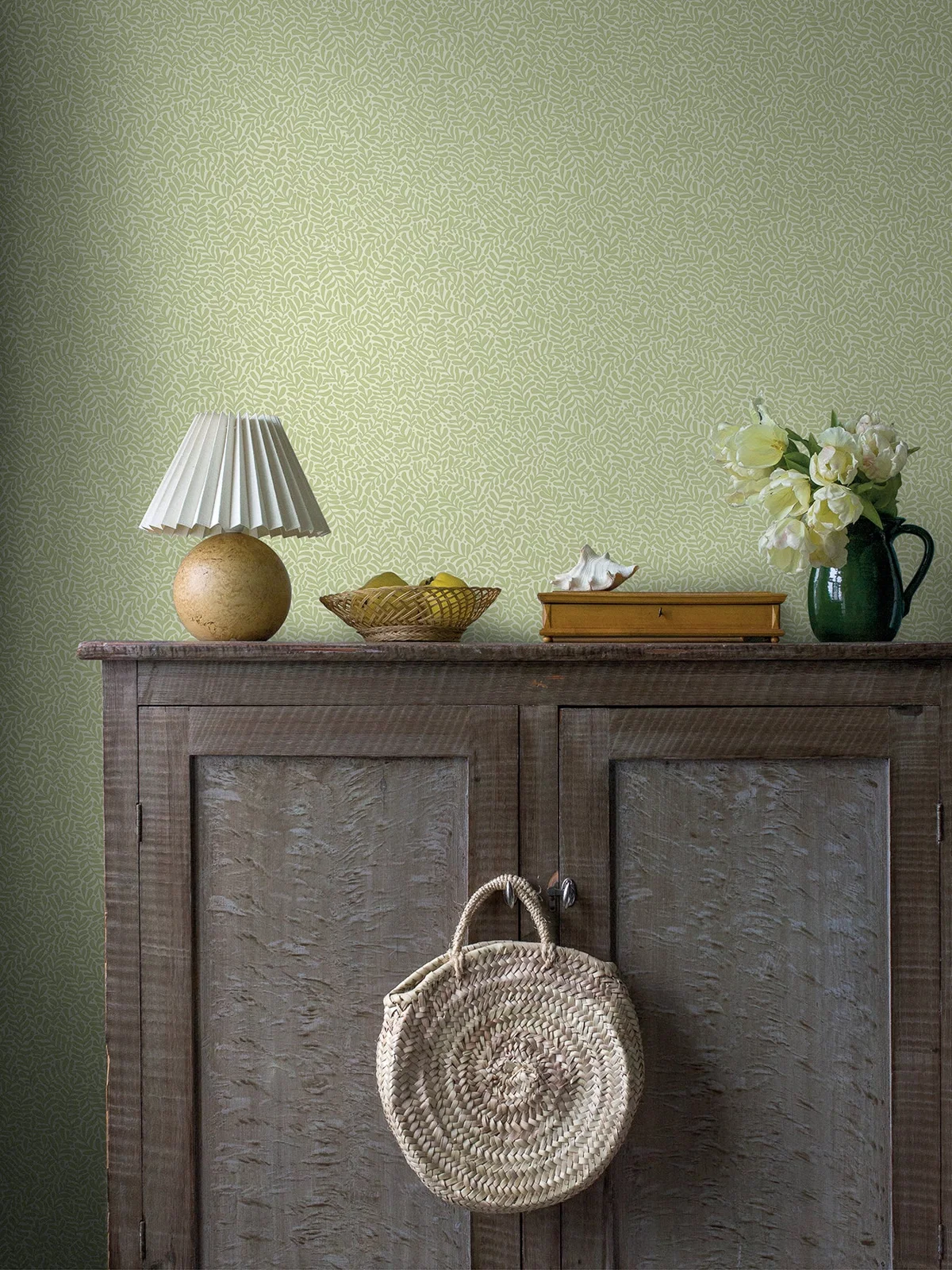 York Anna Fern Trail wallpaper styled interior
