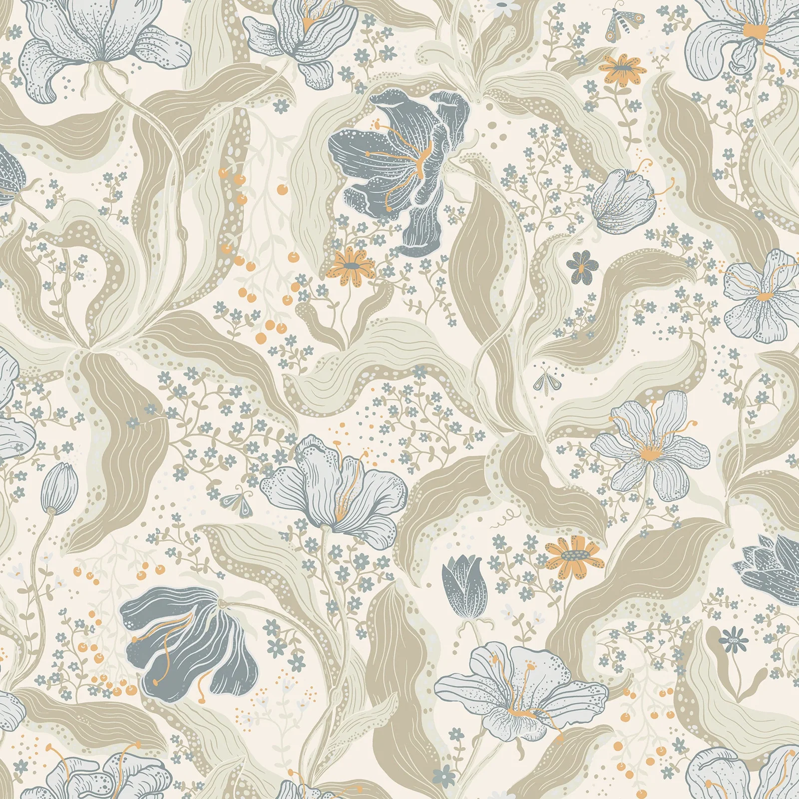 York Bodri Tulip Garden wallpaper pattern detail