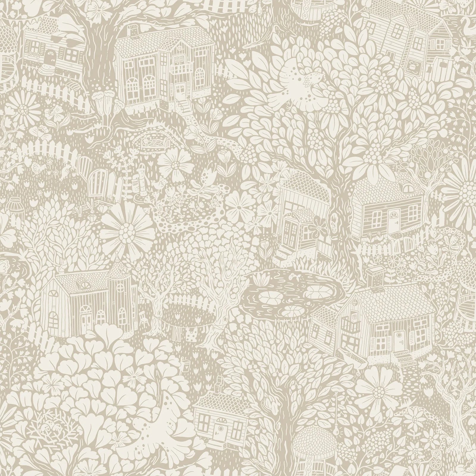 York Bygga Bo Woodland Village wallpaper pattern detail