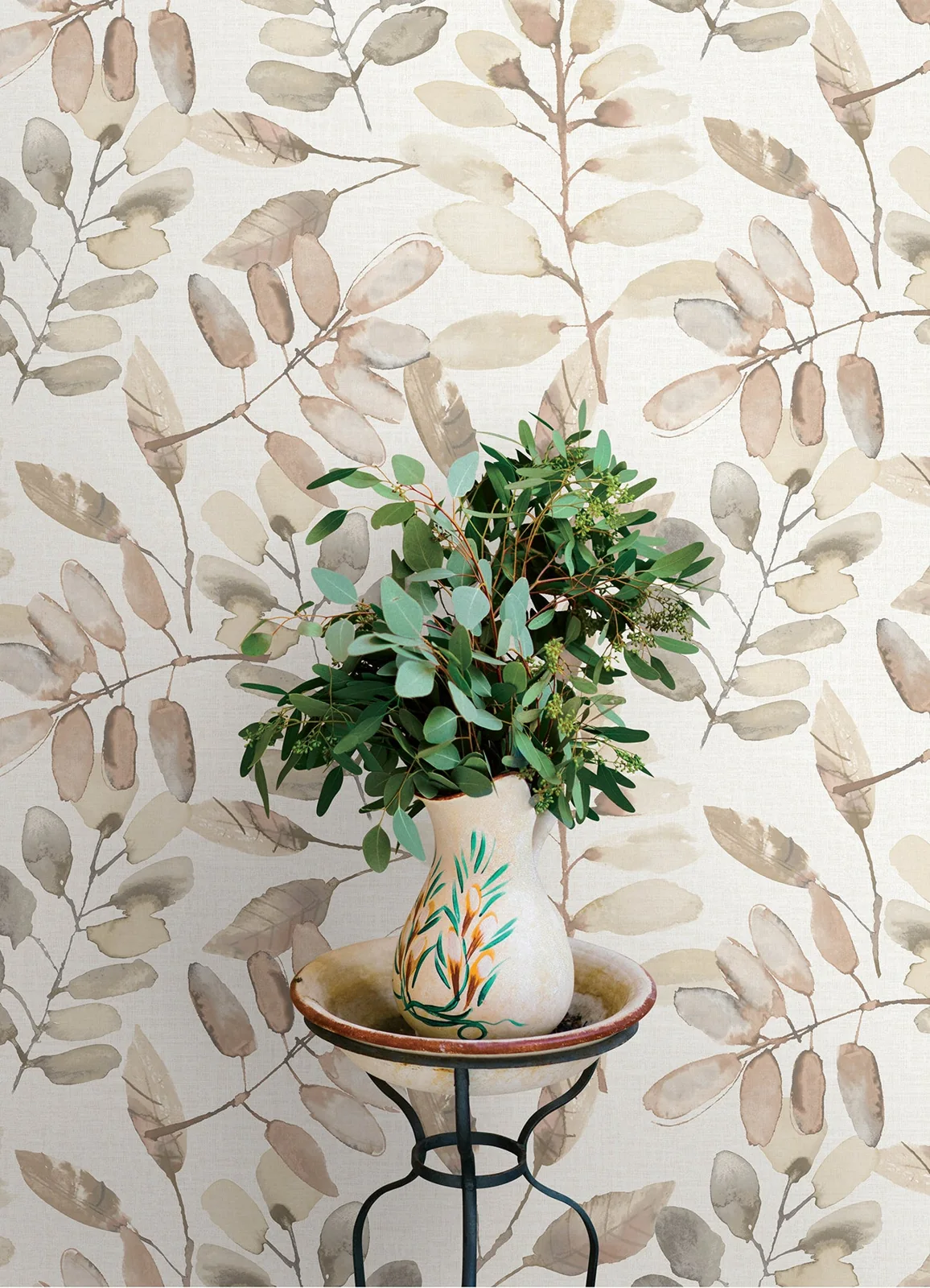 York Chesapeake Pinnate Leaves wallpaper pattern detail