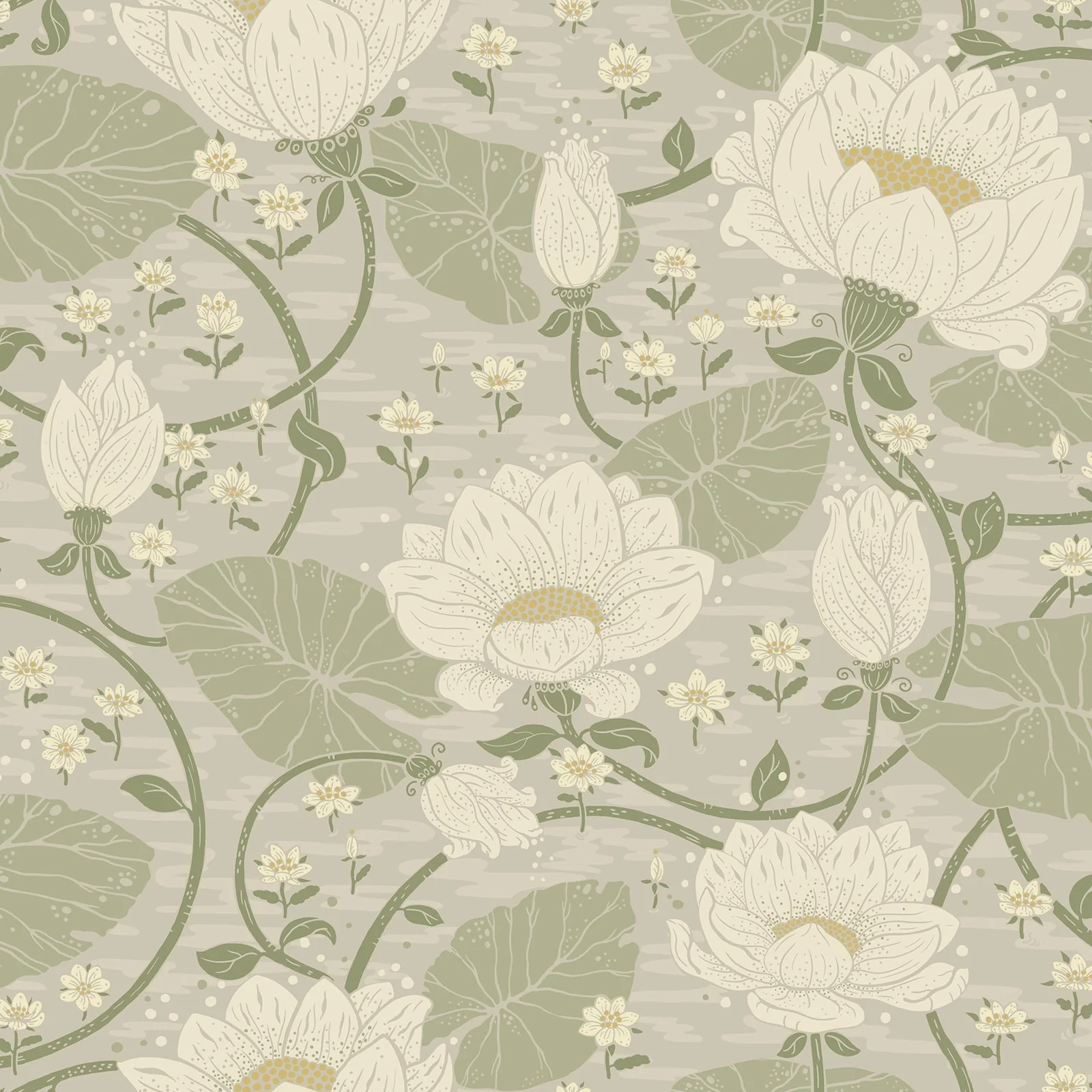 York Eva Lotus Dreams wallpaper pattern detail