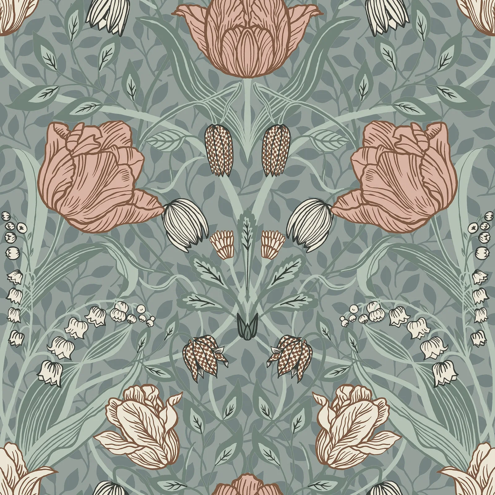 York Fillippa Tulip wallpaper pattern detail