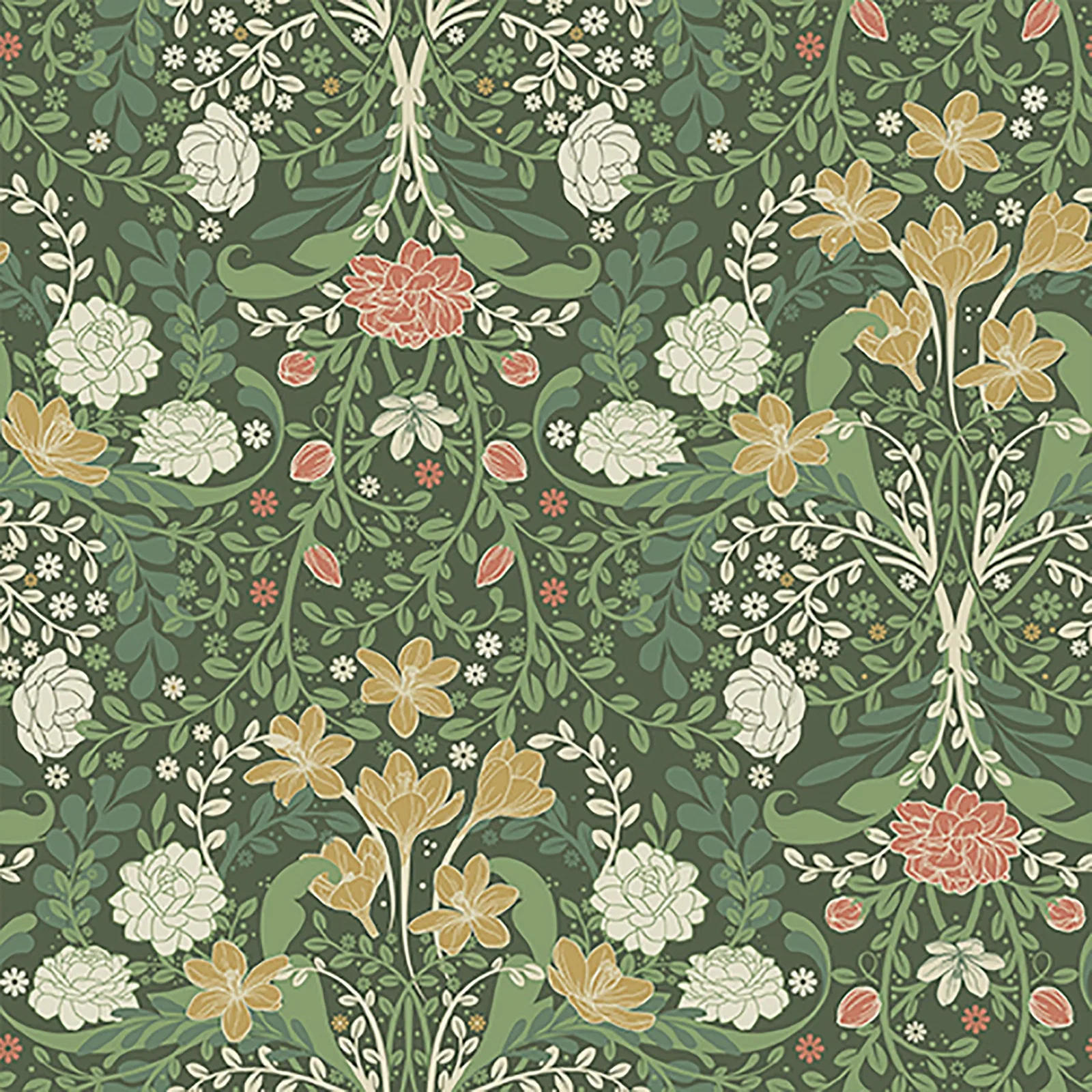 York Froso Garden Damask wallpaper pattern detail
