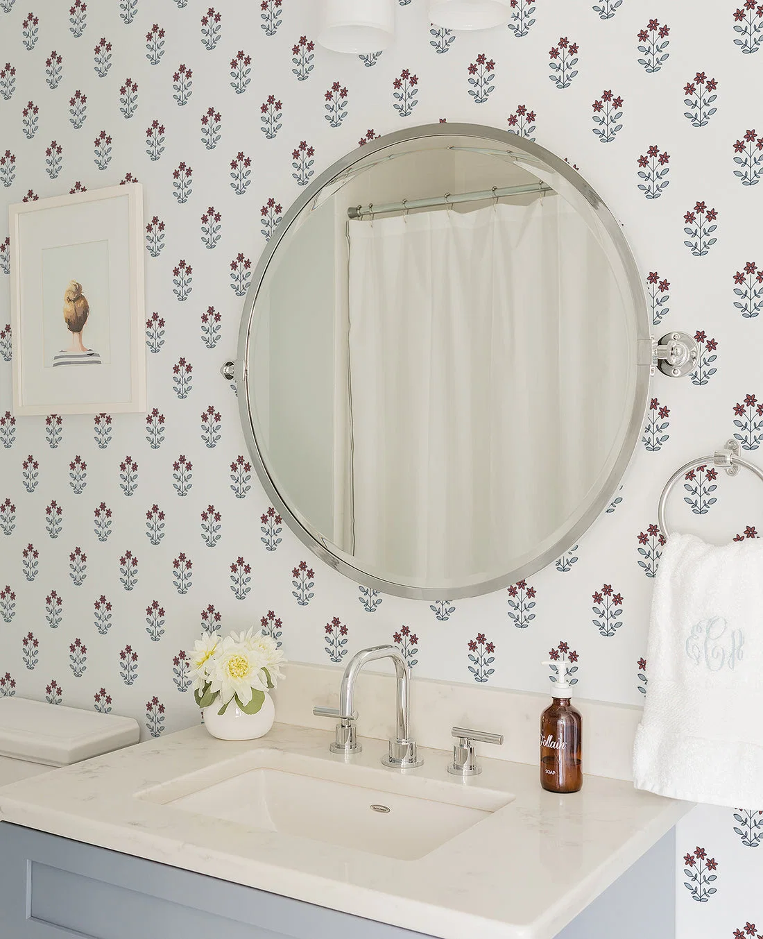 York Kit Floral wallpaper pattern detail