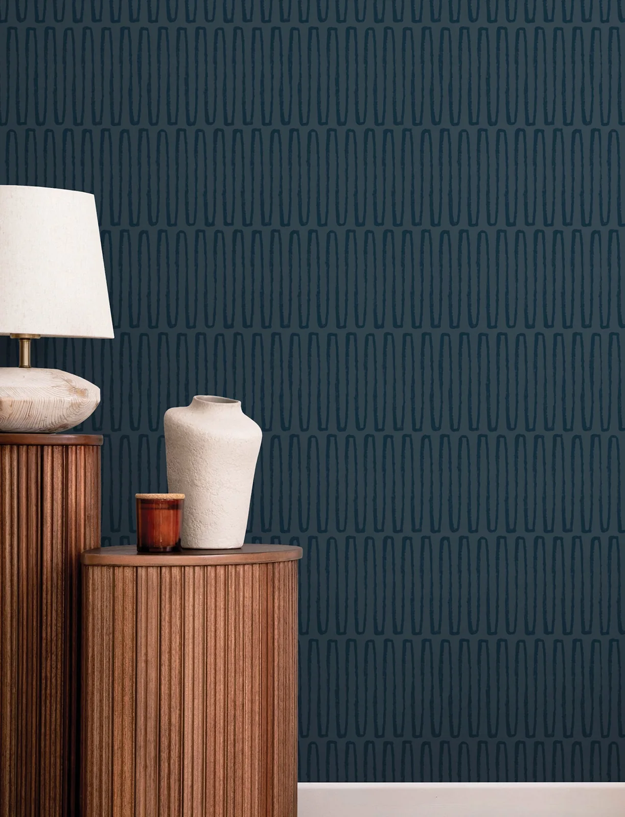 York Lars Retro Wave wallpaper styled interior