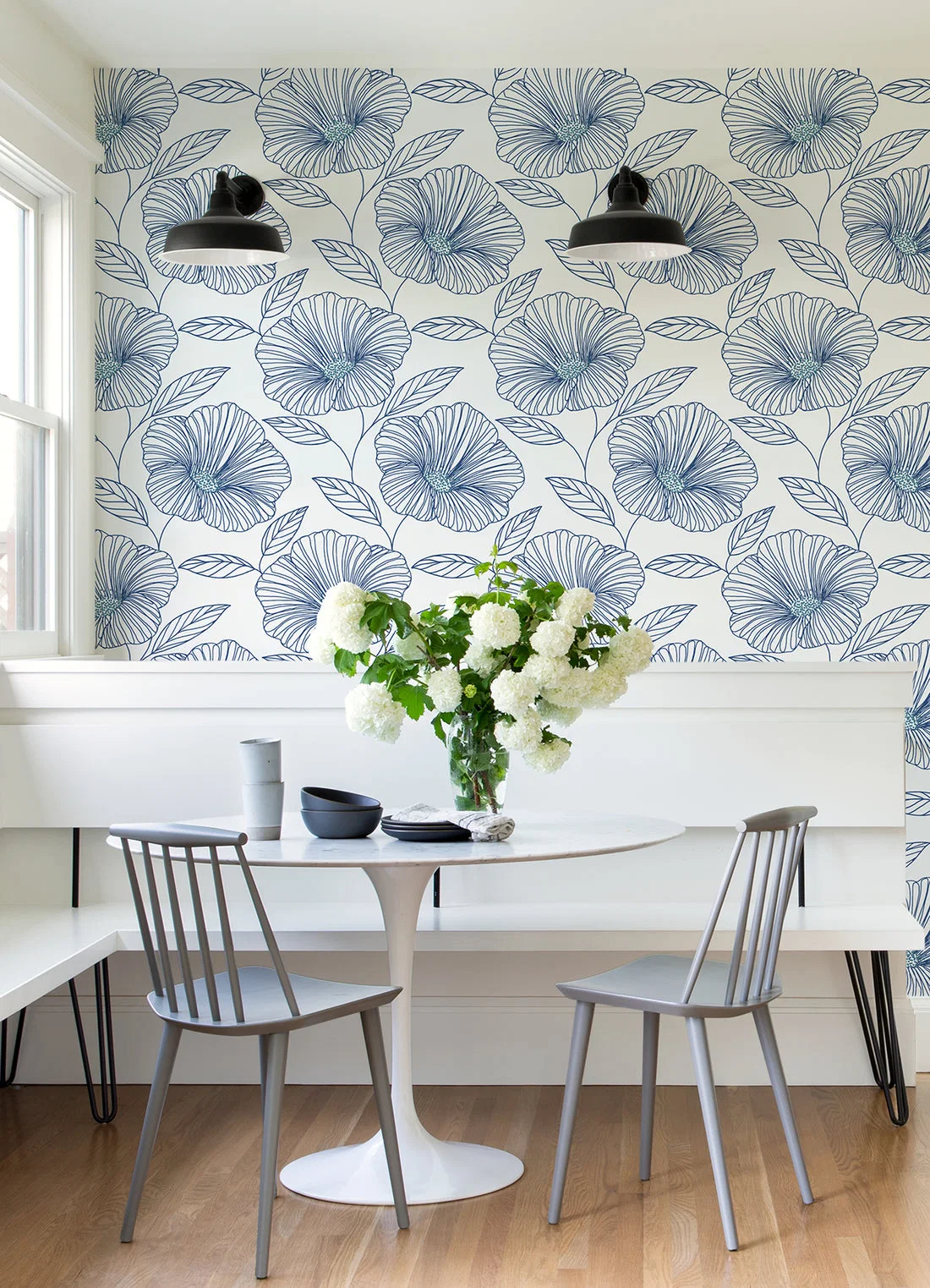 York Mythic Floral wallpaper styled interior