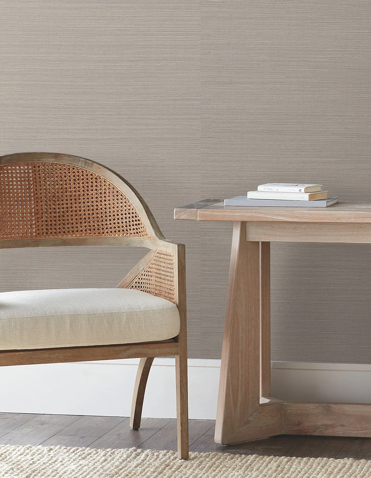 York Natural Grasscloth Peel and Stick wallpaper pattern detail