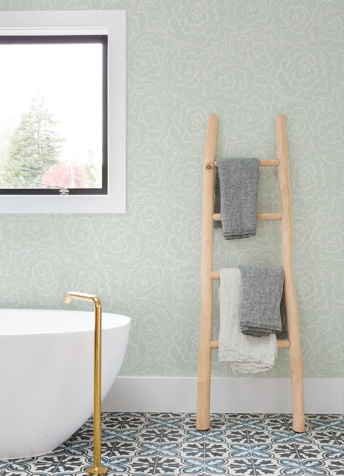 York Periwinkle Textured Floral wallpaper pattern detail