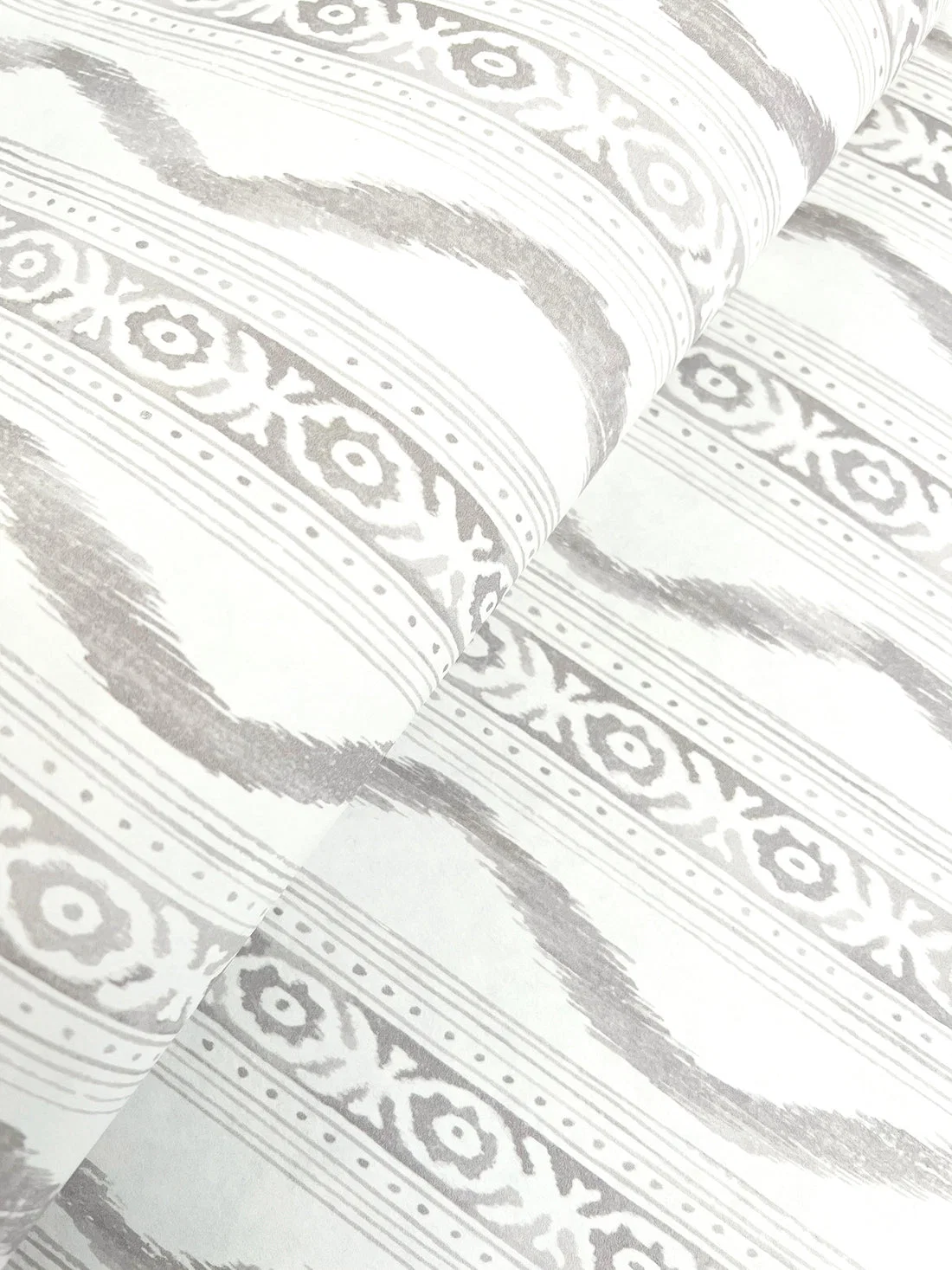 York Rhys IKAT Stripe wallpaper pattern detail