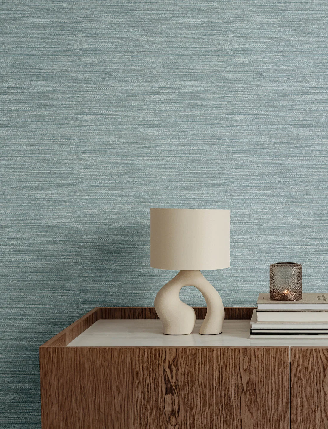 York Sheehan Faux Grasscloth wallpaper styled interior