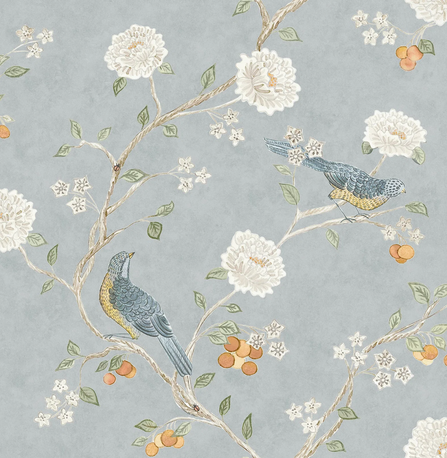 York Wellesley Chinoiserie wallpaper pattern detail