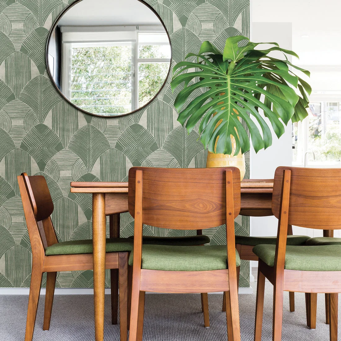 York Westport Geometric wallpaper styled interior
